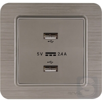 Розетка USB-A + USB-A 5V-2.4A Arvia Electric Lavin Медь (21 28 4010 302)